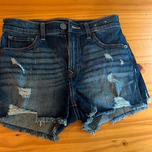 Express used high rise denim shortie size 2